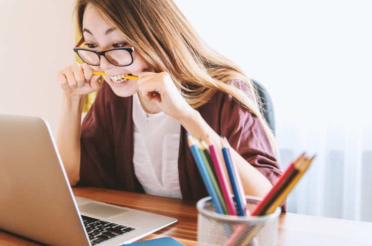 Working at desk