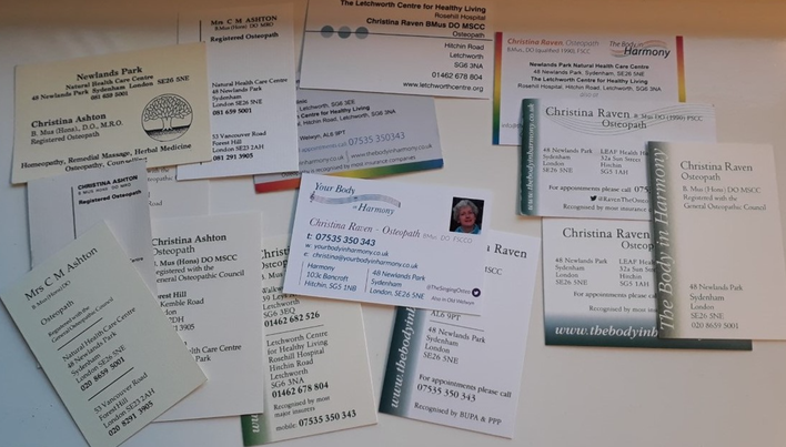IMAGE: Christina Raven's osteopathic certificates