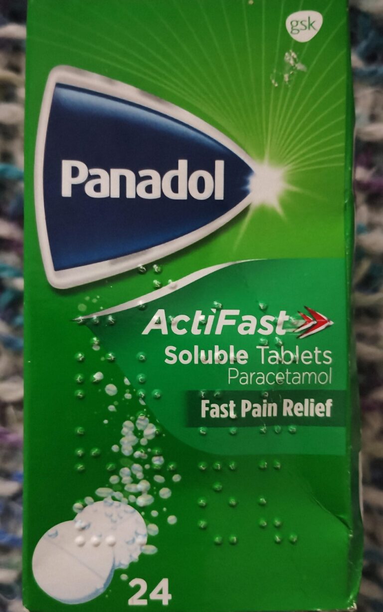 Packet of pain relief tablets