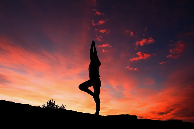 silhouette of person balancing in the sunlight