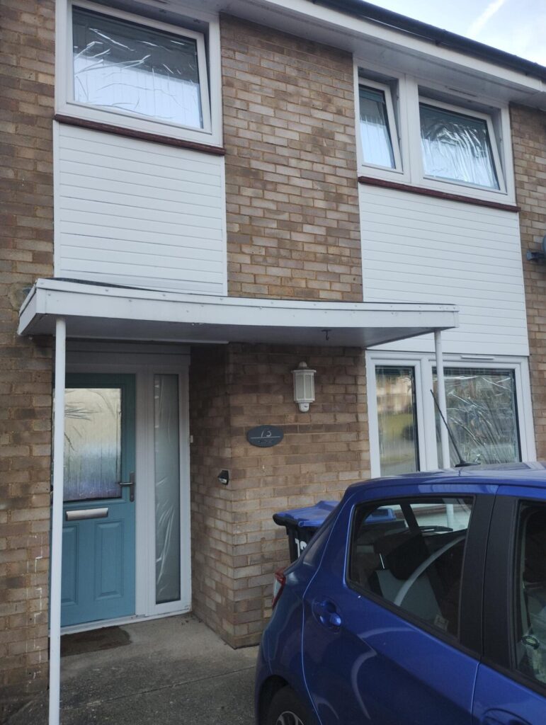Christin's Baldock osteopathic clinic with foil on windows to reflect the heat